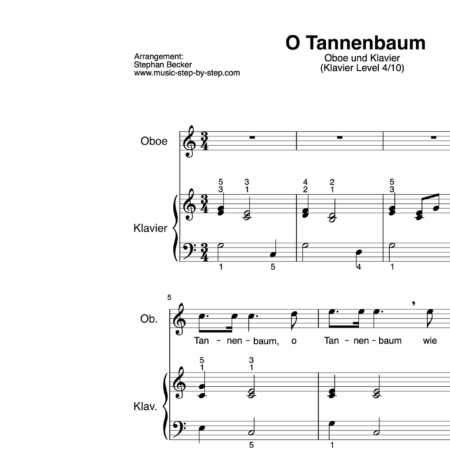 "O Tannenbaum" für Oboe (Klavierbegleitung Level 4/10) | inkl. Aufnahme, Text und Playalong by music-step-by-step