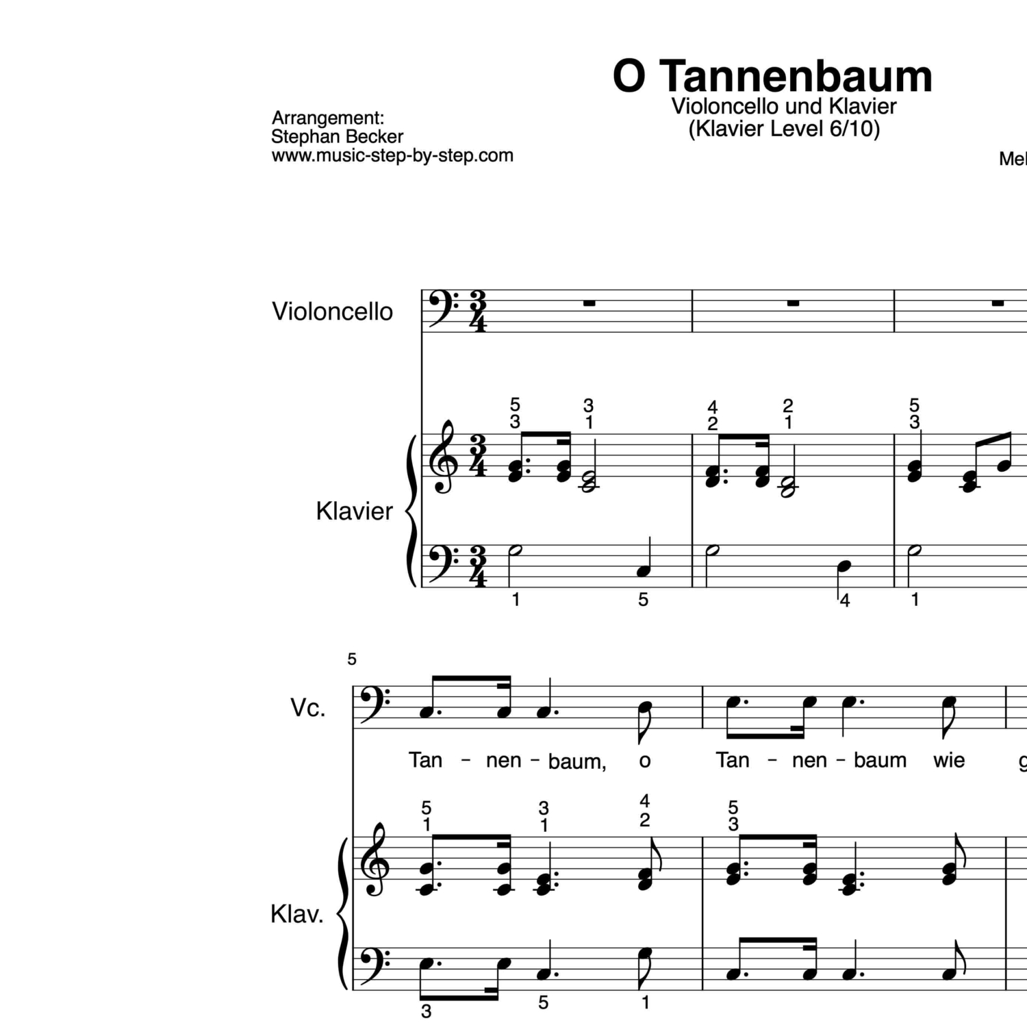 Noten Noten für Klavier