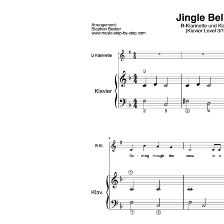 “Jingle Bells” für Klarinette in B (Klavierbegleitung Level 3/10) | inkl. Aufnahme, Text und Begleitaufnahme by music-step-by-step