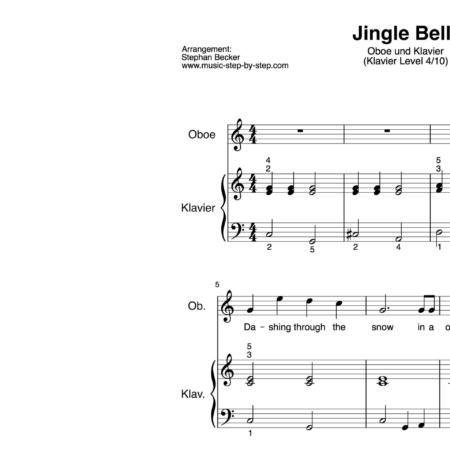 “Jingle Bells” für Oboe (Klavierbegleitung Level 4/10) | inkl. Aufnahme, Text und Begleitaufnahme by music-step-by-step