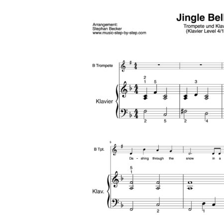 “Jingle Bells” für Trompete (Klavierbegleitung Level 4/10) | inkl. Aufnahme, Text und Begleitaufnahme by music-step-by-step