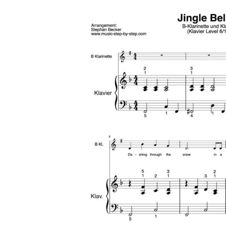 “Jingle Bells” für Klarinette in B (Klavierbegleitung Level 6/10) | inkl. Aufnahme, Text und Begleitaufnahme by music-step-by-step