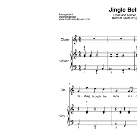 “Jingle Bells” für Oboe (Klavierbegleitung Level 6/10) | inkl. Aufnahme, Text und Begleitaufnahme by music-step-by-step