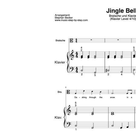 “Jingle Bells” für Bratsche (Klavierbegleitung Level 4/10) | inkl. Aufnahme, Text und Begleitaufnahme by music-step-by-step
