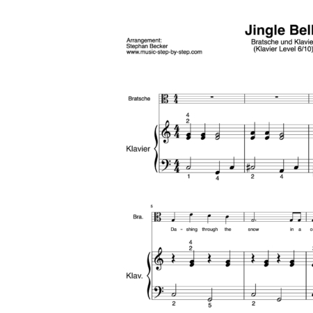 “Jingle Bells” für Bratsche (Klavierbegleitung Level 6/10) | inkl. Aufnahme, Text und Begleitaufnahme by music-step-by-step