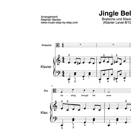 “Jingle Bells” für Bratsche (Klavierbegleitung Level 8/10) | inkl. Aufnahme, Text und Begleitaufnahme by music-step-by-step