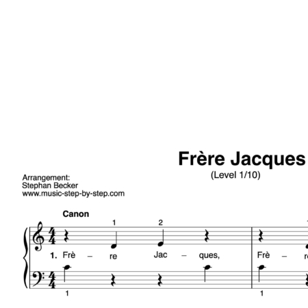 “Frère Jacques” für Klavier (Level 1/10) | inkl. Aufnahme und Text by music-step-by-step