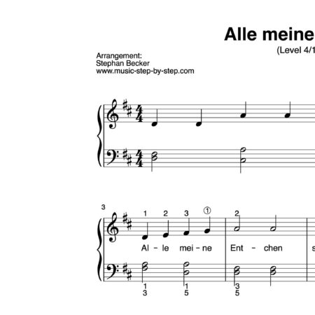 “Alle meine Entchen” für Klavier (Level 4/10) | inkl. Aufnahme und Text by music-step-by-step
