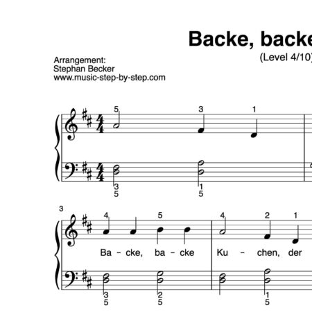 “Backe, backe Kuchen” für Klavier (Level 4/10) | inkl. Aufnahme und Text by music-step-by-step