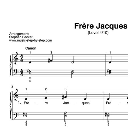 “Frère Jacques” für Klavier (Level 4/10) | inkl. Aufnahme und Text by music-step-by-step