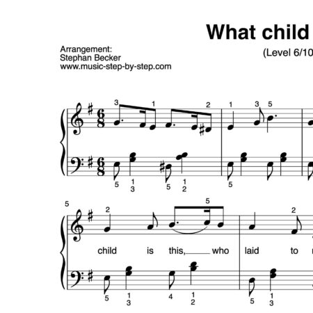 “What child is this” für Klavier (Level 6/10) | inkl. Aufnahme und Text by music-step-by-step