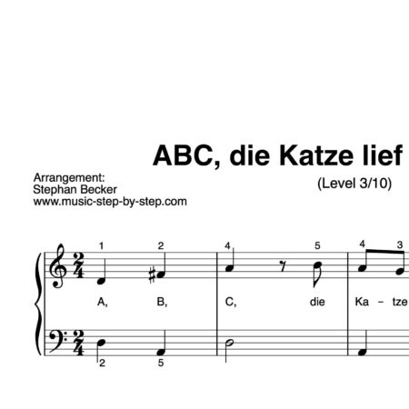 “ABC, die Katze lief im Schnee” für Klavier (Level 3/10) | inkl. Aufnahme und Text by music-step-by-step