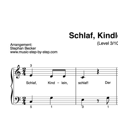 “Schlaf, Kindlein schlaf” für Klavier (Level 3/10) | inkl. Aufnahme und Text by music-step-by-step