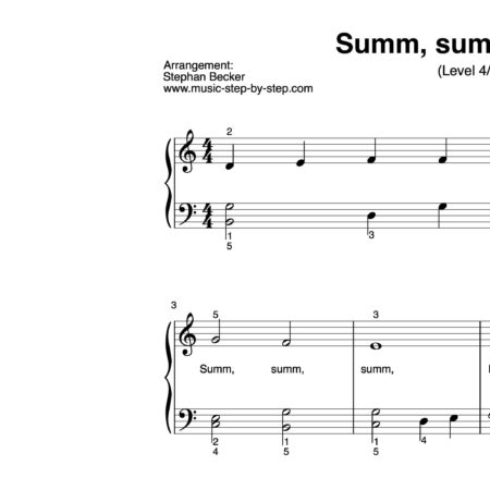 “Summ, summ, summ” für Klavier (Level 410) | inkl. Aufnahme und Text by music-step-by-step