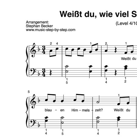 “Weißt du wieviel Sternlein stehen” für Klavier (Level 4/10) | inkl. Aufnahme und Text by music-step-by-step