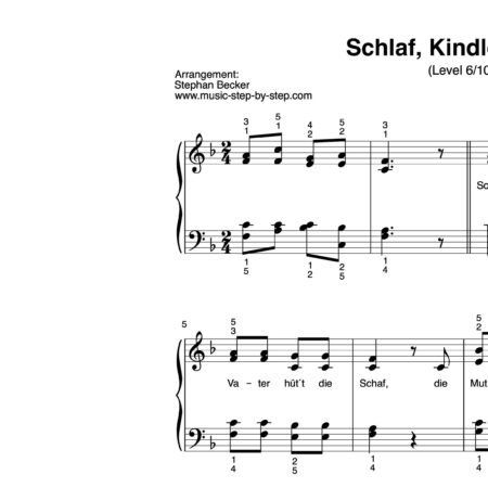 “Schlaf, Kindlein schlaf” für Klavier (Level 6/10) | inkl. Aufnahme und Text by music-step-by-step