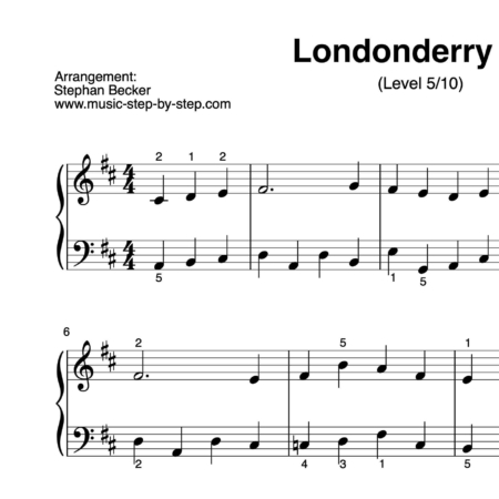 “Londonderry Air” für Klavier (Level 5/10) | inkl. Aufnahme und Text by music-step-by-step