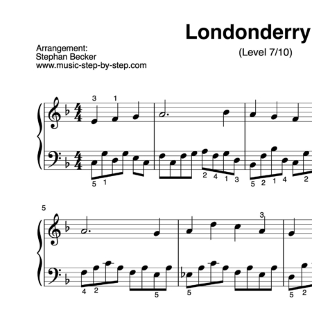 “Londonderry Air” für Klavier (Level 7/10) | inkl. Aufnahme und Text by music-step-by-step