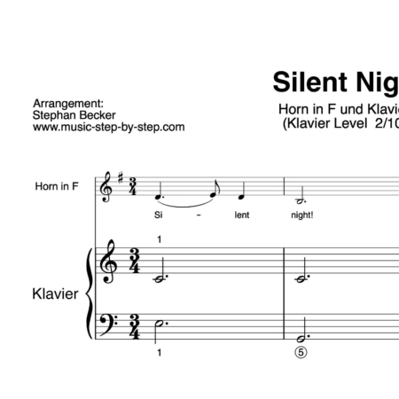 “Silent Night” für Horn (Klavierbegleitung Level 2/10) | inkl. Aufnahme, Text und Begleitaufnahme by music-step-by-step