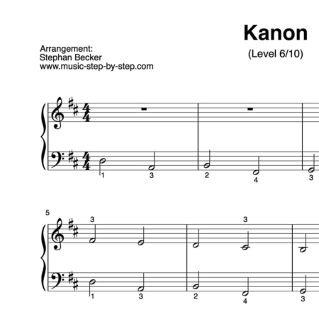 “Kanon" von Pachelbel für Klavier (Level 6/10) | inkl. Aufnahme by music-step-by-step