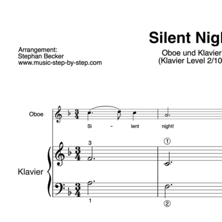 “Silent Night” für Oboe (Klavierbegleitung Level 2/10) | inkl. Aufnahme, Text und Begleitaufnahme by music-step-by-step