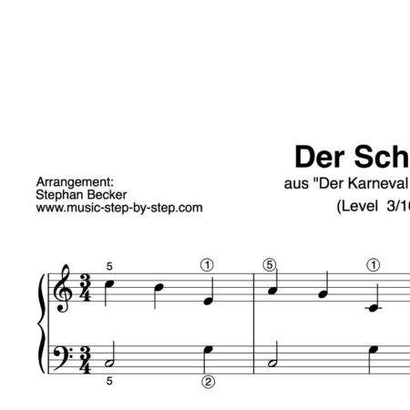 “Der Schwan" aus "Der Karneval der Tiere" für Klavier (Level 3/10) | inkl. Aufnahme by music-step-by-step