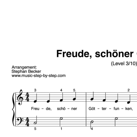 “Freude, schöner Götterfunken” für Klavier (Level 3/10) | inkl. Aufnahme und Text by music-step-by-step