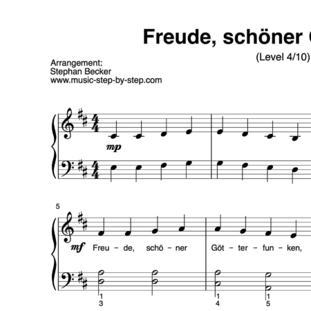 “Freude, schöner Götterfunken” für Klavier (Level 4/10) | inkl. Aufnahme und Text by music-step-by-step