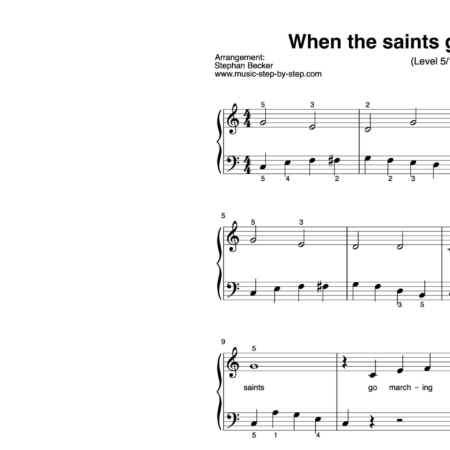 “When the saints go marching in” für Klavier (Level 5/10) | inkl. Aufnahme und Text by music-step-by-step