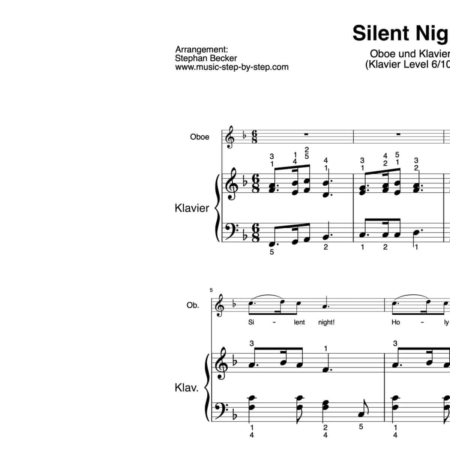“Silent Night” für Oboe (Klavierbegleitung Level 6/10) | inkl. Aufnahme, Text und Begleitaufnahme by music-step-by-step