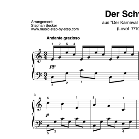 “Der Schwan" aus "Der Karneval der Tiere" für Klavier (Level 7/10) | inkl. Aufnahme by music-step-by-step