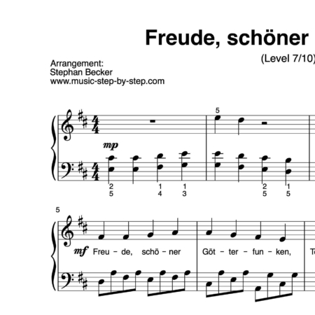 “Freude, schöner Götterfunken” für Klavier (Level 7/10) | inkl. Aufnahme und Text by music-step-by-step
