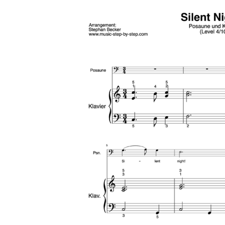 “Silent Night” für Posaune (Klavierbegleitung Level 4/10) | inkl. Aufnahme, Text und Begleitaufnahme by music-step-by-step