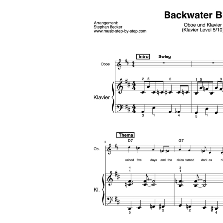 “Backwater Blues” für Oboe (Klavierbegleitung Level 5/10) | inkl. Aufnahme, Text und Begleitaufnahme und Solo by music-step-by-step