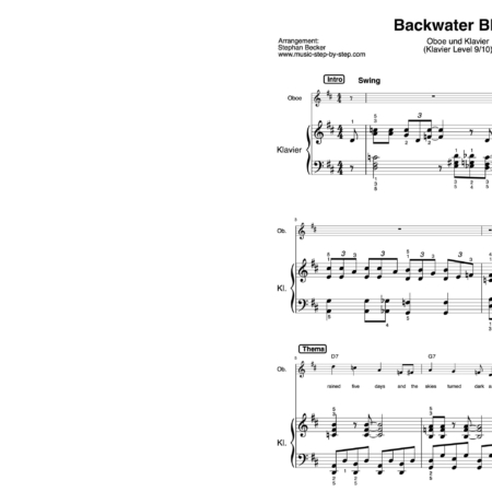 “Backwater Blues” für Oboe (Klavierbegleitung Level 9/10) | inkl. Aufnahme, Text, Begleitaufnahme und Solo by music-step-by-step