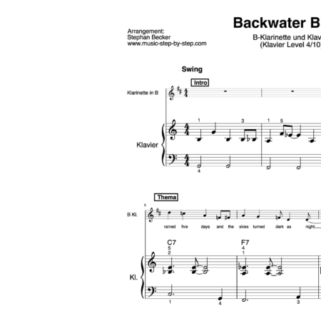 “Backwater Blues” für Klarinette in B (Klavierbegleitung Level 4/10) | inkl. Aufnahme, Text, Begleitaufnahme und Solo by music-step-by-step
