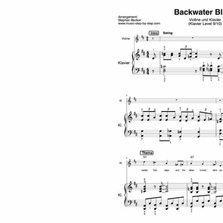 “Backwater Blues” für Geige (Klavierbegleitung Level 9/10) | inkl. Aufnahme, Text, Begleitaufnahme und Solo by music-step-by-step
