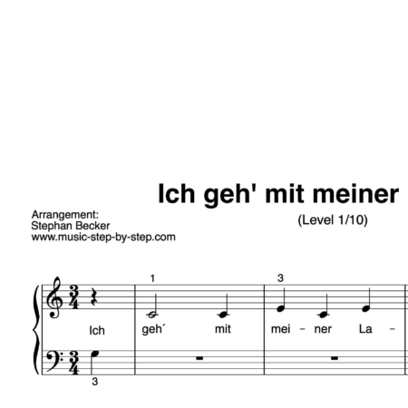 “Ich geh´mit meiner Laterne” für Klavier (Level 1/10) | inkl. Aufnahme und Text by music-step-by-step