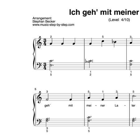 “Ich geh´mit meiner Laterne” für Klavier (Level 4/10) | inkl. Aufnahme und Text by music-step-by-step