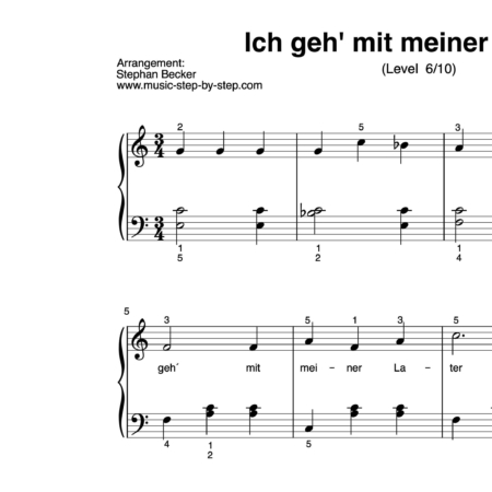 “Ich geh´mit meiner Laterne” für Klavier (Level 6/10) | inkl. Aufnahme und Text by music-step-by-step