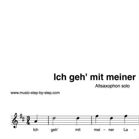 “Ich geh´mit meiner Laterne” für Altsaxophon solo | inkl. Aufnahme und Text by music-step-by-step