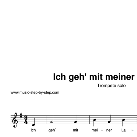 “Ich geh´mit meiner Laterne” für Trompete in B solo | inkl. Aufnahme und Text by music-step-by-step