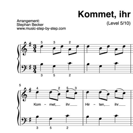 "Kommet, ihr Hirten" für Klavier (Klavierbegleitung Level 5/10) by music-step-by-step