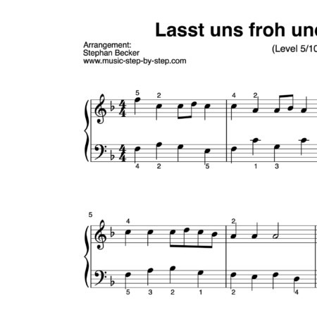 "Lasst uns froh und munter sein" für Klavier (Klavierbegleitung Level 5/10) by music-step-by-step