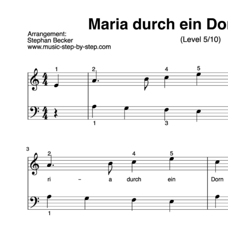 "Maria durch ein´ Dornwald ging" für Klavier (Klavierbegleitung Level 5/10) by music-step-by-step