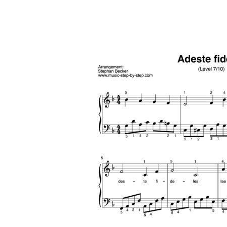 “Adeste fideles” für Klavier (Level 7/10) | inkl. Aufnahme und Text by music-step-by-step