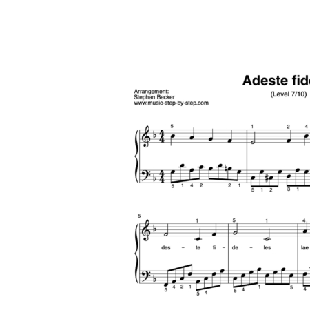 “Adeste fideles” für Klavier (Level 7/10) | inkl. Aufnahme und Text by music-step-by-step