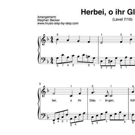 “Herbei, o ihr Gläubigen” für Klavier (Level 7/10) | inkl. Aufnahme und Text by music-step-by-step