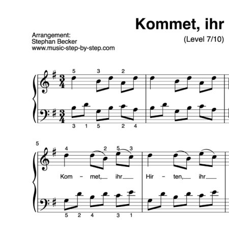 "Kommet, ihr Hirten" für Klavier (Klavierbegleitung Level 7/10) by music-step-by-step