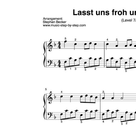 "Lasst uns froh und munter sein" für Klavier (Klavierbegleitung Level 7/10) by music-step-by-step